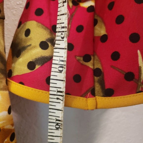 Shelby & Palmer Sheath Dress Red Yellow Floral 3/4 Sleeve Size 10 - Picture 12 of 12